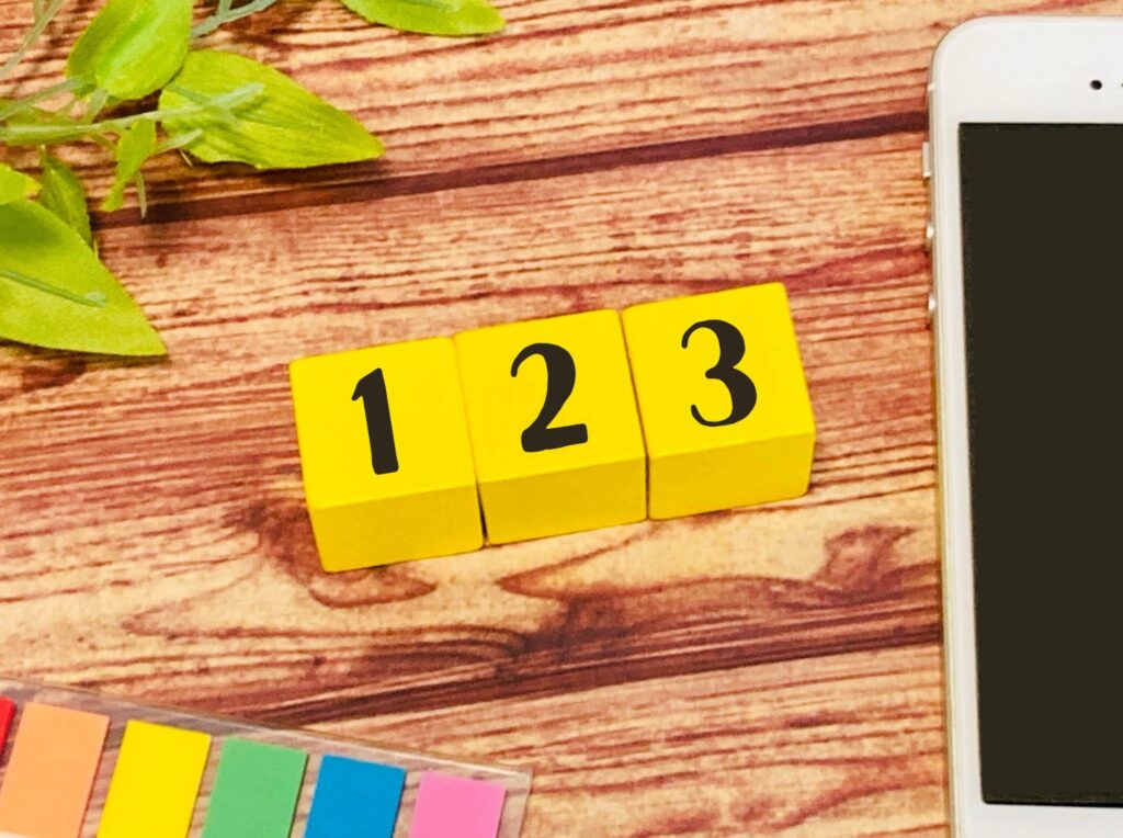 1・2・3の数字ブロック